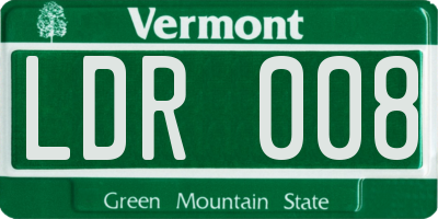 VT license plate LDR008