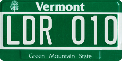 VT license plate LDR010