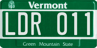 VT license plate LDR011