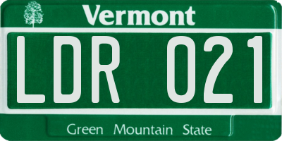 VT license plate LDR021