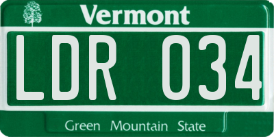 VT license plate LDR034