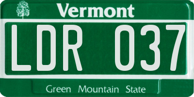 VT license plate LDR037