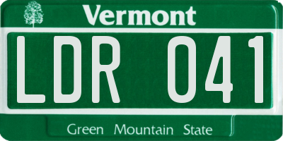VT license plate LDR041