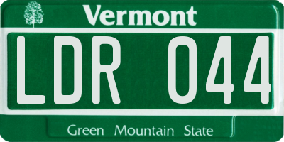 VT license plate LDR044