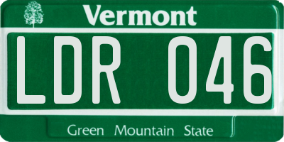 VT license plate LDR046