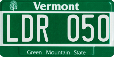 VT license plate LDR050