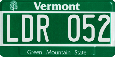 VT license plate LDR052