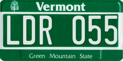 VT license plate LDR055