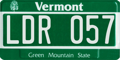 VT license plate LDR057