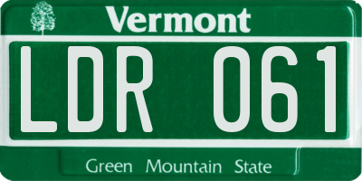 VT license plate LDR061