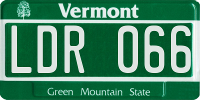 VT license plate LDR066