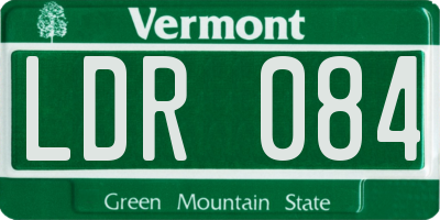 VT license plate LDR084