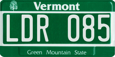 VT license plate LDR085