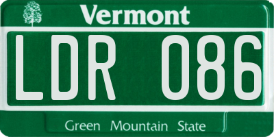 VT license plate LDR086