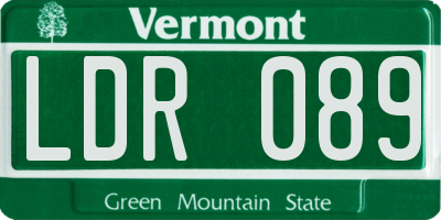 VT license plate LDR089