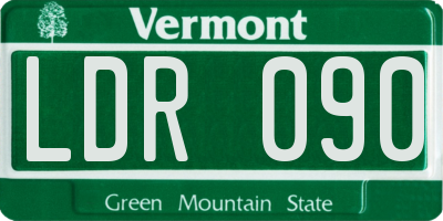 VT license plate LDR090