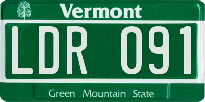 VT license plate LDR091