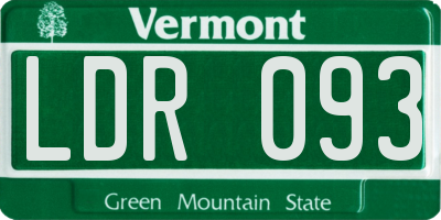 VT license plate LDR093