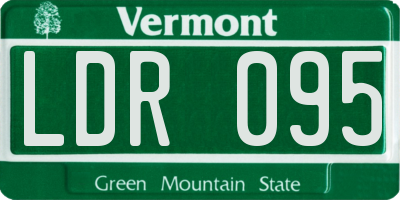 VT license plate LDR095