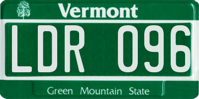 VT license plate LDR096