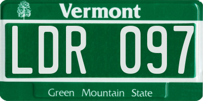 VT license plate LDR097