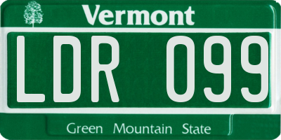 VT license plate LDR099