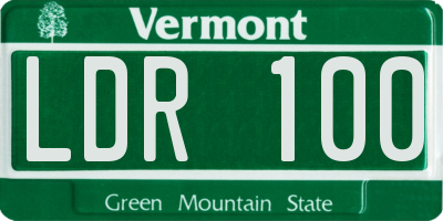 VT license plate LDR100