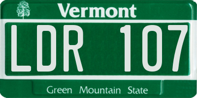 VT license plate LDR107