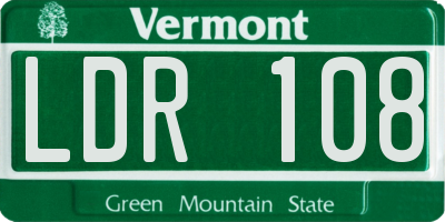 VT license plate LDR108