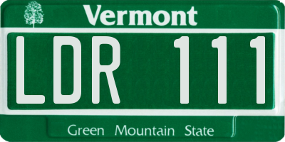 VT license plate LDR111