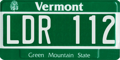VT license plate LDR112