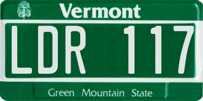 VT license plate LDR117
