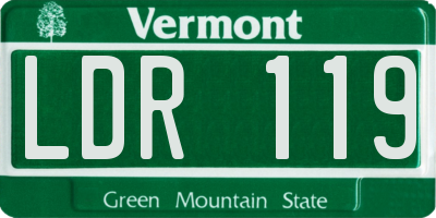 VT license plate LDR119
