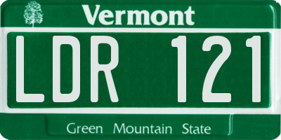 VT license plate LDR121