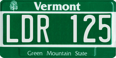 VT license plate LDR125