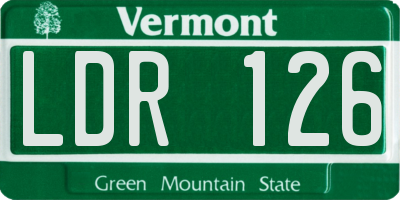 VT license plate LDR126