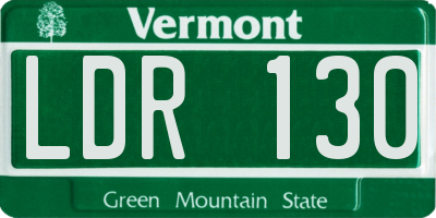 VT license plate LDR130