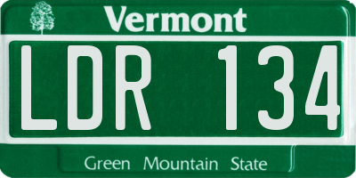 VT license plate LDR134
