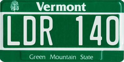 VT license plate LDR140