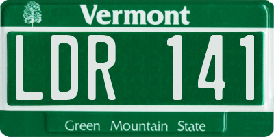 VT license plate LDR141