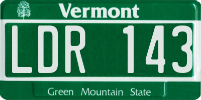 VT license plate LDR143