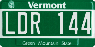 VT license plate LDR144