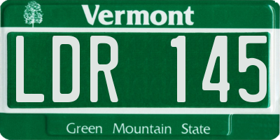 VT license plate LDR145