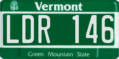 VT license plate LDR146