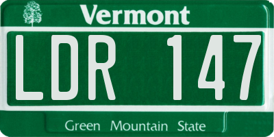 VT license plate LDR147