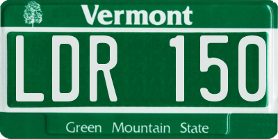 VT license plate LDR150