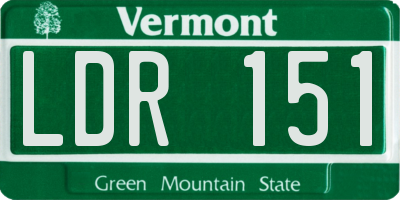VT license plate LDR151