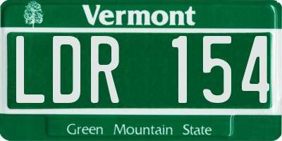 VT license plate LDR154