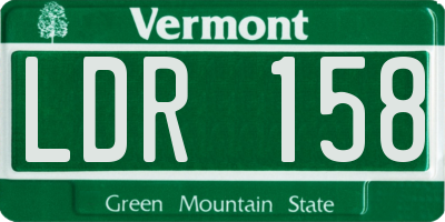 VT license plate LDR158