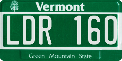 VT license plate LDR160